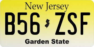 NJ license plate B56ZSF