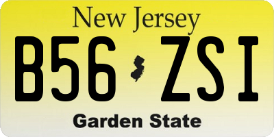 NJ license plate B56ZSI