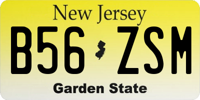 NJ license plate B56ZSM