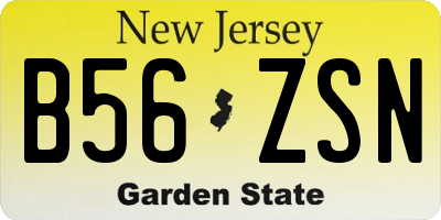 NJ license plate B56ZSN