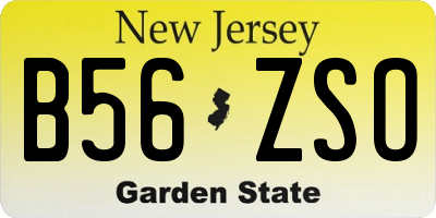 NJ license plate B56ZSO