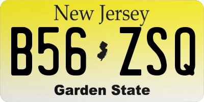 NJ license plate B56ZSQ