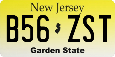 NJ license plate B56ZST