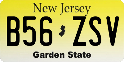 NJ license plate B56ZSV