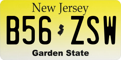 NJ license plate B56ZSW