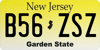 NJ license plate B56ZSZ