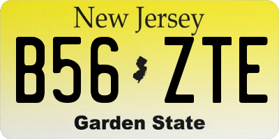 NJ license plate B56ZTE