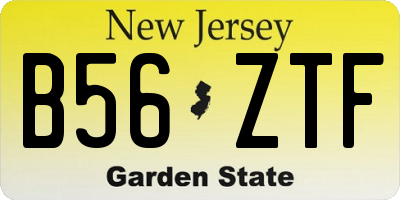 NJ license plate B56ZTF