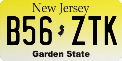 NJ license plate B56ZTK