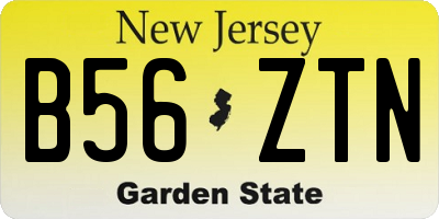 NJ license plate B56ZTN