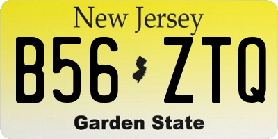 NJ license plate B56ZTQ