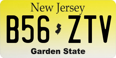 NJ license plate B56ZTV