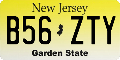 NJ license plate B56ZTY