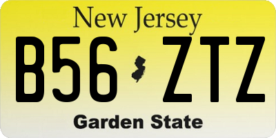 NJ license plate B56ZTZ
