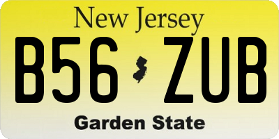 NJ license plate B56ZUB