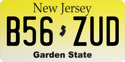 NJ license plate B56ZUD