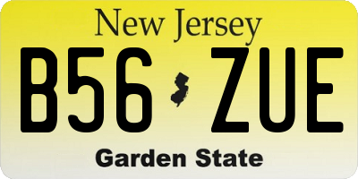 NJ license plate B56ZUE