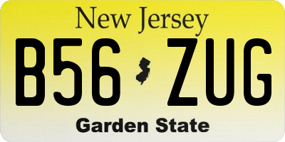 NJ license plate B56ZUG