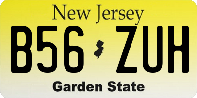 NJ license plate B56ZUH