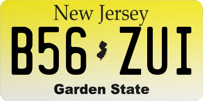 NJ license plate B56ZUI