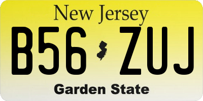 NJ license plate B56ZUJ