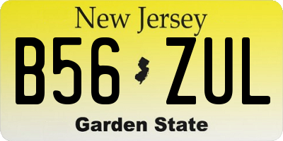 NJ license plate B56ZUL