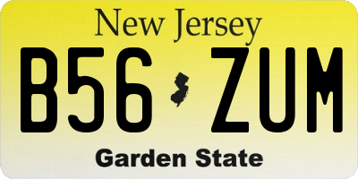 NJ license plate B56ZUM