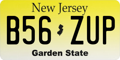 NJ license plate B56ZUP