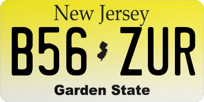 NJ license plate B56ZUR