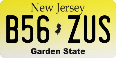 NJ license plate B56ZUS