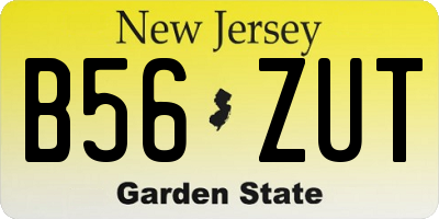 NJ license plate B56ZUT