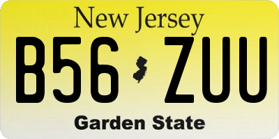 NJ license plate B56ZUU
