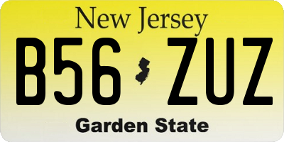 NJ license plate B56ZUZ