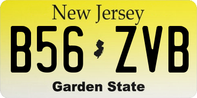 NJ license plate B56ZVB