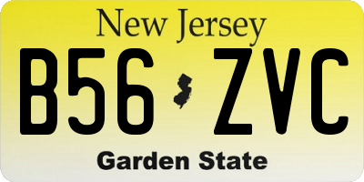 NJ license plate B56ZVC