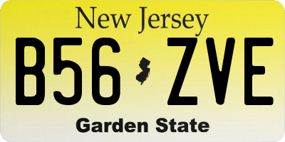 NJ license plate B56ZVE