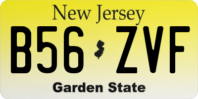 NJ license plate B56ZVF