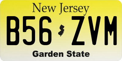 NJ license plate B56ZVM