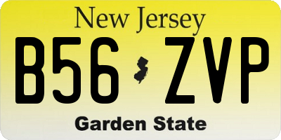 NJ license plate B56ZVP