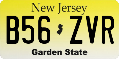 NJ license plate B56ZVR