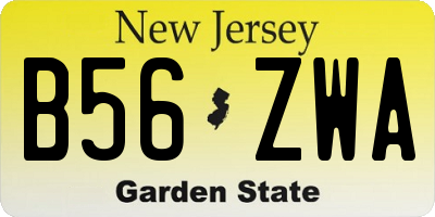 NJ license plate B56ZWA