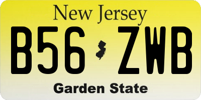 NJ license plate B56ZWB