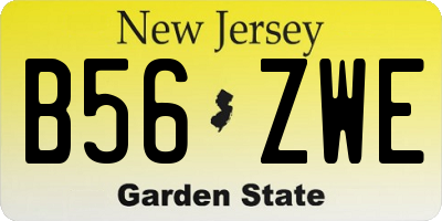 NJ license plate B56ZWE