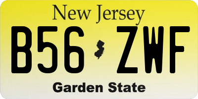 NJ license plate B56ZWF