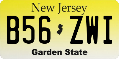 NJ license plate B56ZWI