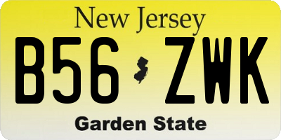 NJ license plate B56ZWK