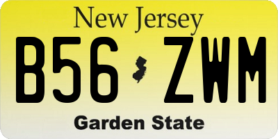 NJ license plate B56ZWM