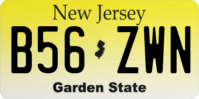 NJ license plate B56ZWN