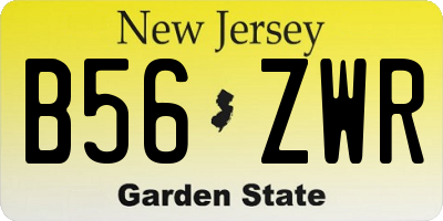 NJ license plate B56ZWR