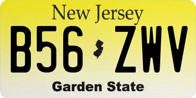 NJ license plate B56ZWV